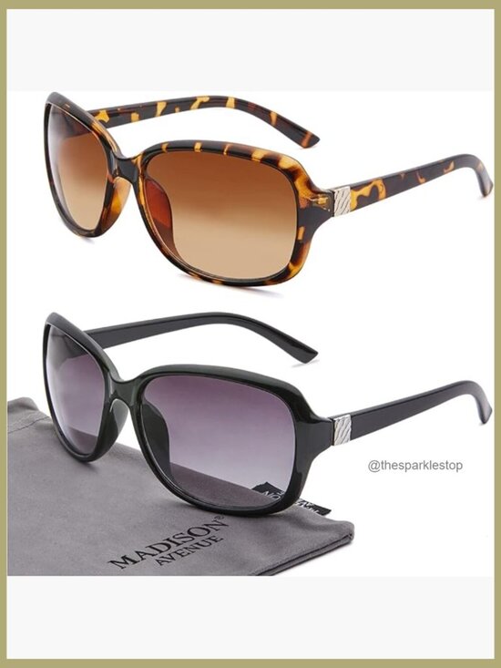 2 Pack Retro Sunglasses with UV400 Protection, Polycarbonate Frame main image 6